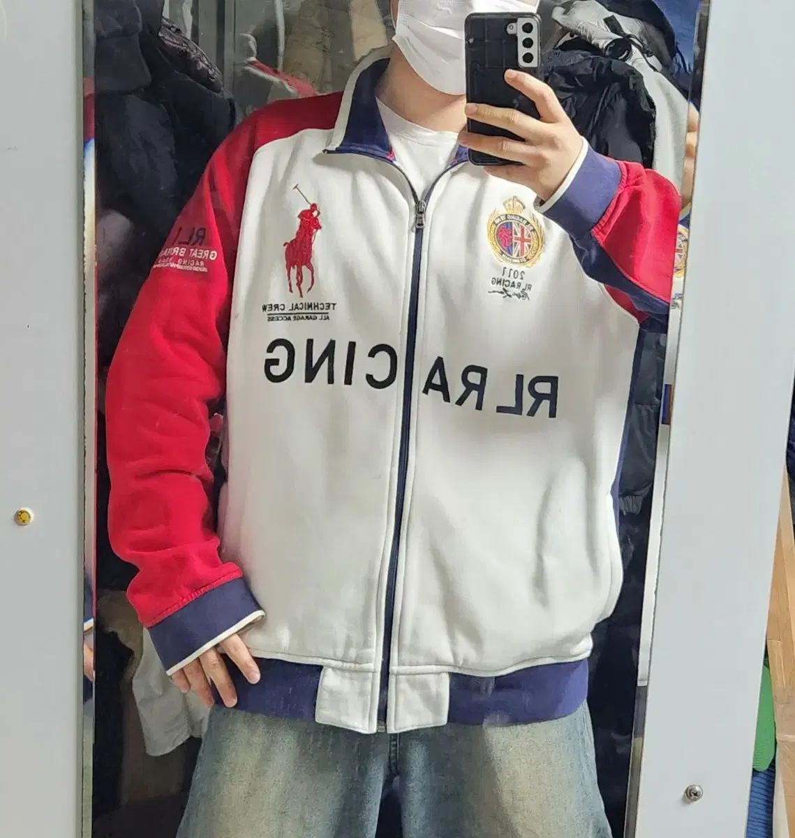 Ralph Lauren RL1 ビックポニー　アウター XL ポロラルフローレン ビックポニー RL1 レーシング コットン ジップ