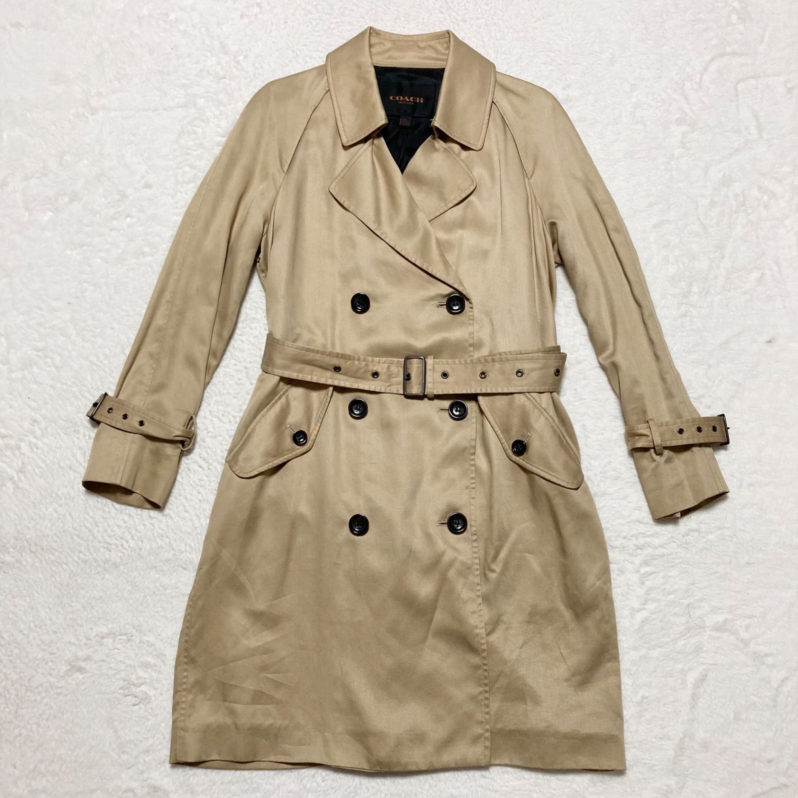 □美品□COACH コーチ ダブルトレンチコート スプリングコート ロング
