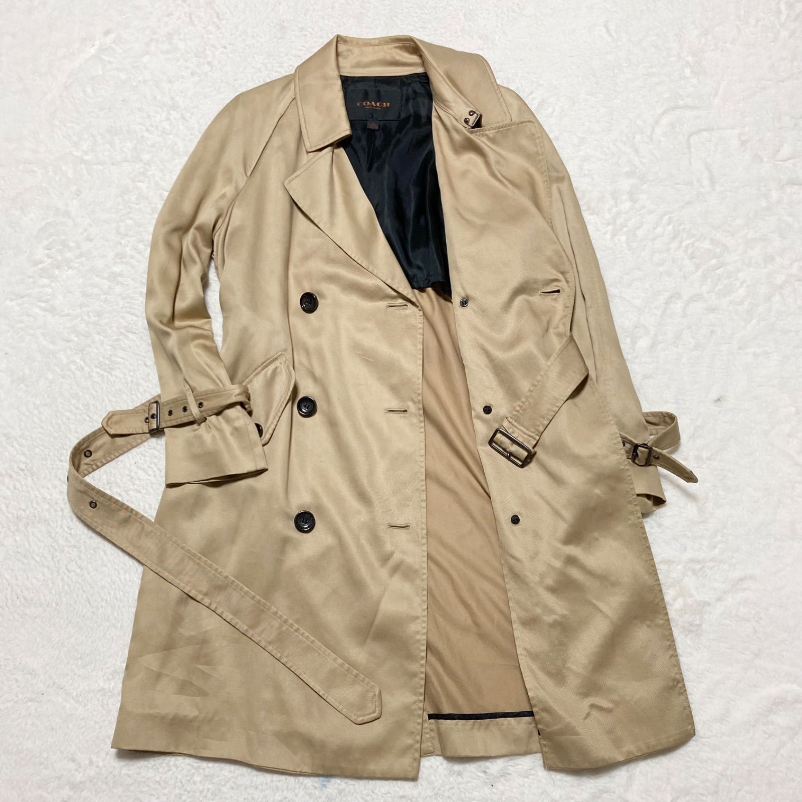 □美品□COACH コーチ ダブルトレンチコート スプリングコート ロング