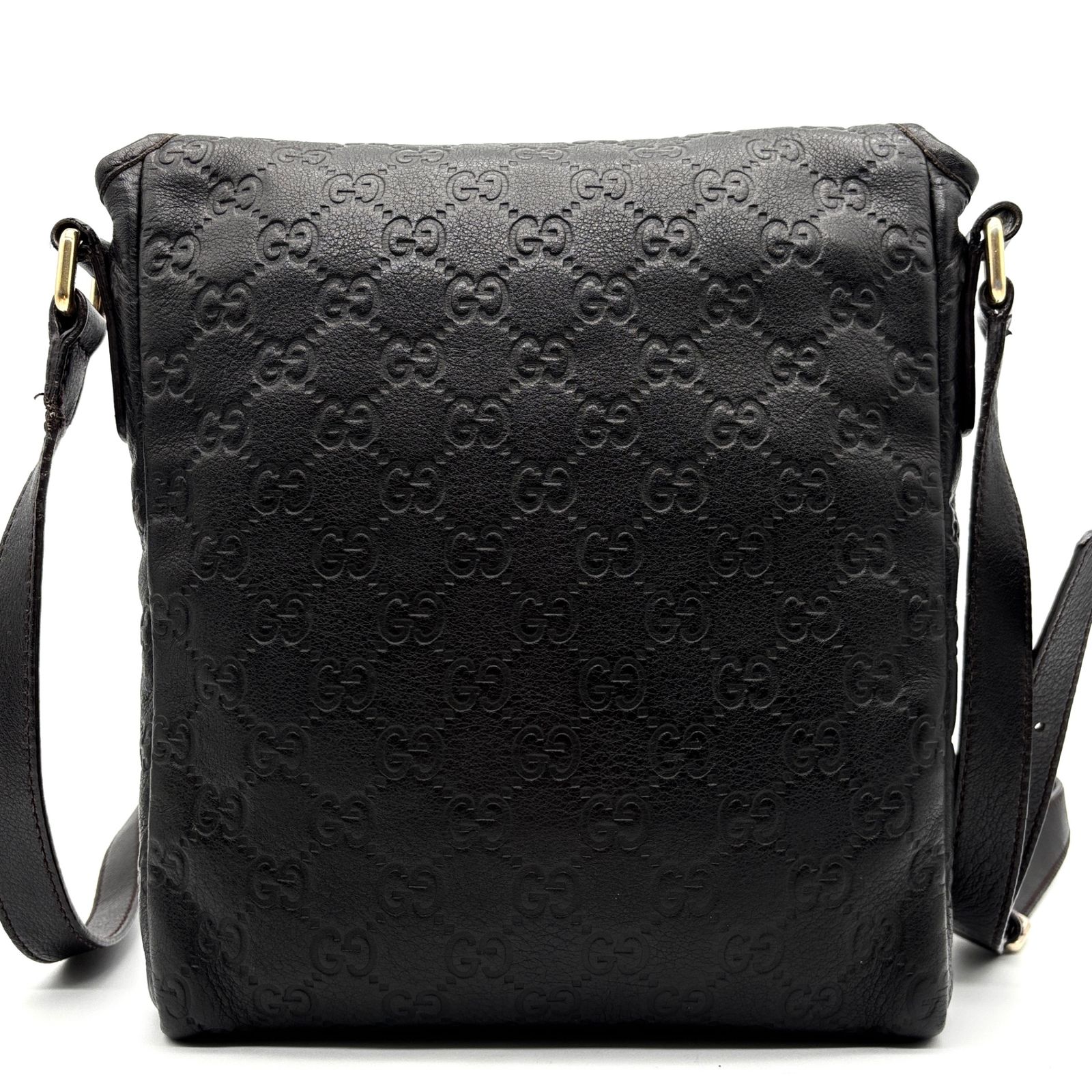 美品・正規品 GUCCI グッチ ショルダーバッグ GG シマレザー フラップ