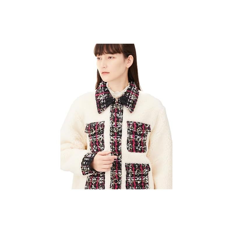 グレースコンチネンタル　ツイードコンビボアジャケット AW2023 キナリ グレースコンチネンタル] 2023AW ﾂｲｰﾄﾞｺﾝﾋﾞﾎﾞｱｼﾞｬｹｯﾄ レディース 02