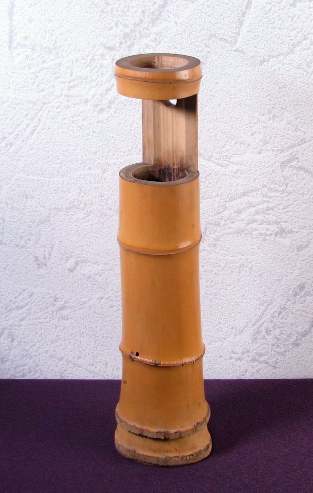 一重切竹花入 大徳寺派四八八世六代管長 円山伝衣 要宗 銘 玉垂 木箱入 茶道具|26 a 018