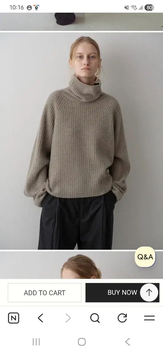 FACADE PATTERN カシミア タートルネック