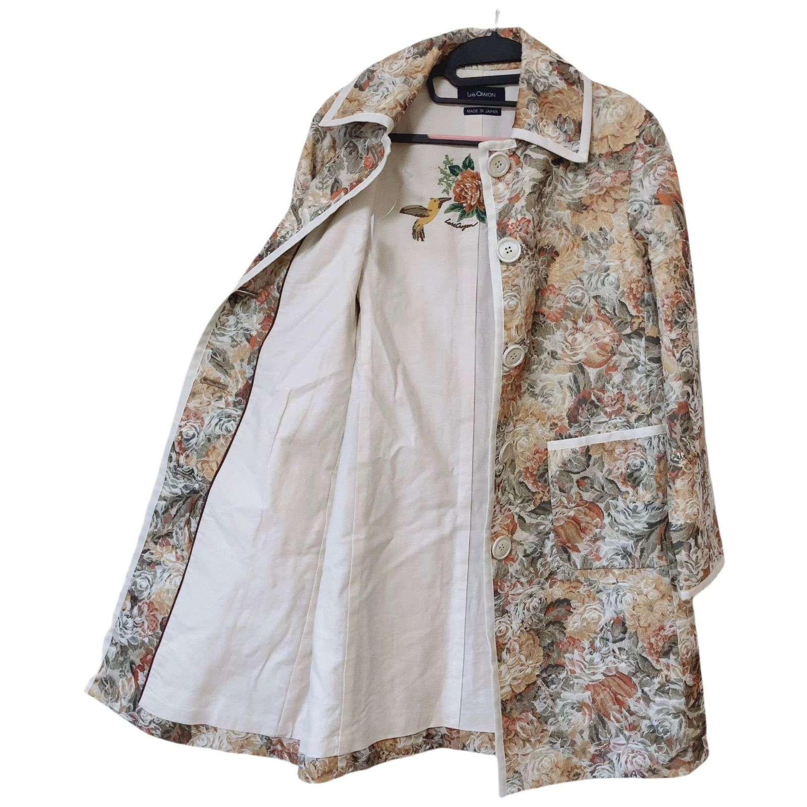 ZK1【美品】Lois Crayon ロイス クレヨン ロングコート 花柄 フラワー