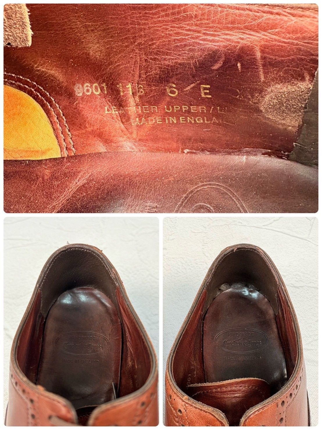  Crockett-Jones クロケットアンドジョーンズ ハンドグレードセミブローグ 内羽根 茶 UK 6 | 24.5 cm W 3134 ドレス ビジネスシューズ ブーツ 革靴