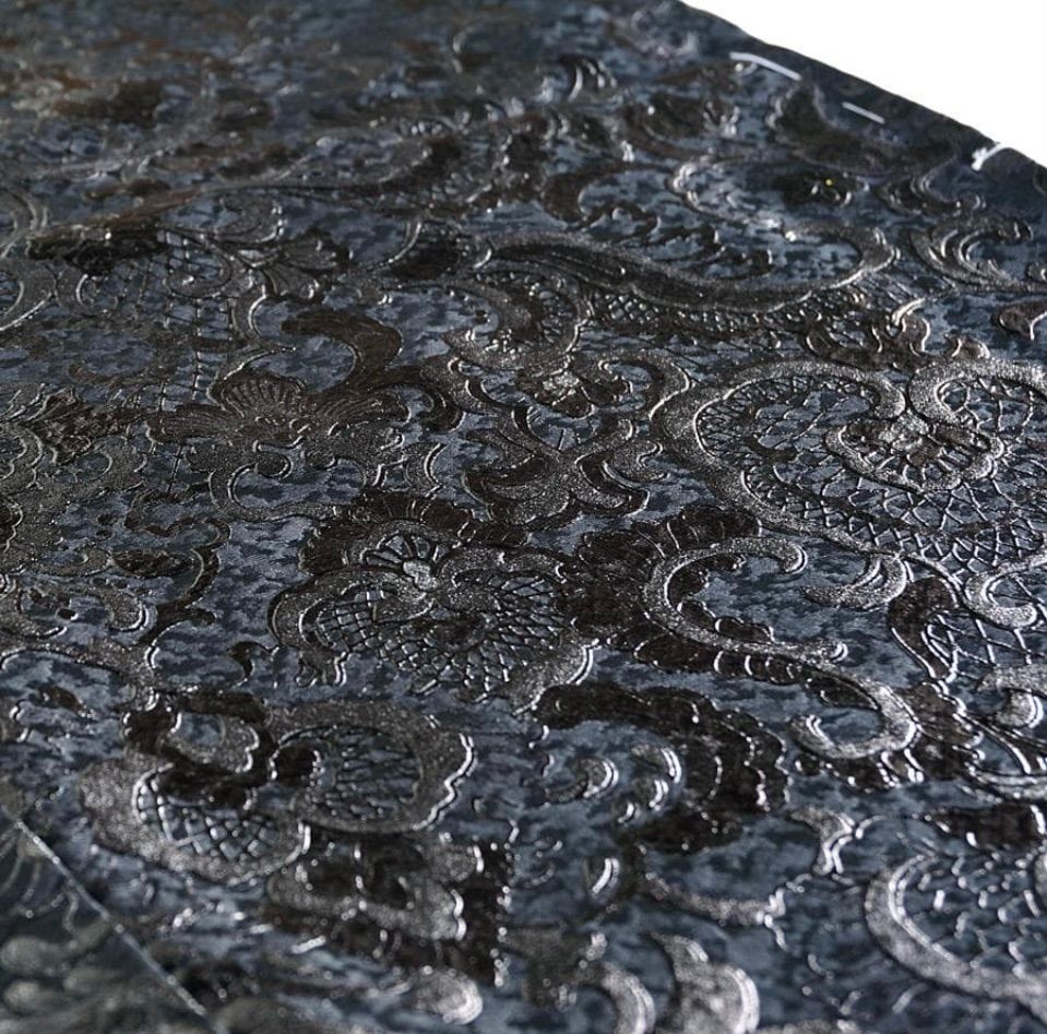  ♥品 振袖 関芳謹製 未仕立て 仮絵羽 黒 ブラック ダマスク柄 成人式 振袖 着物