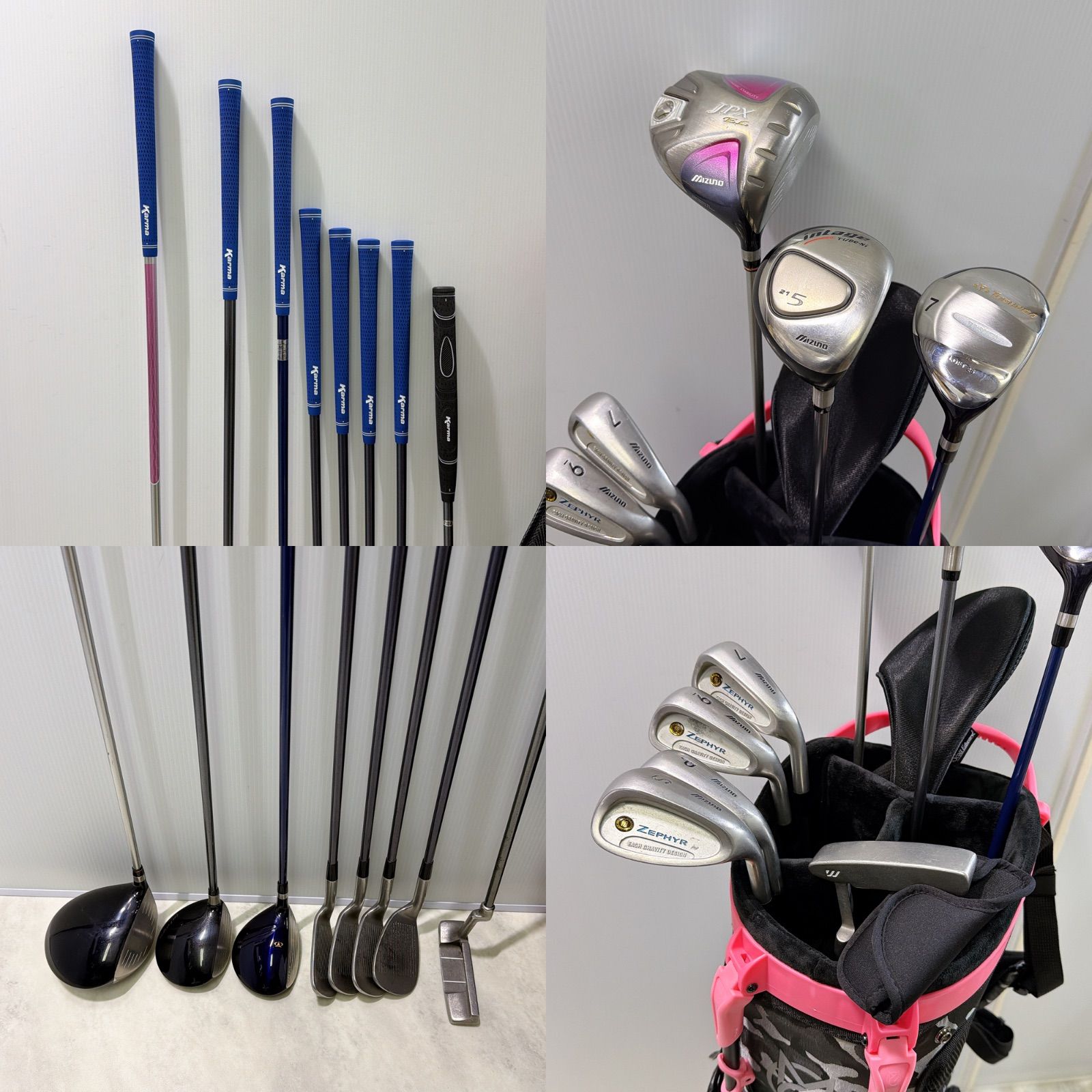★【レディース】☆レディースゴルフセット(ウッドグリップ新品) 新品バック 新品グリップ 豪華8本セット MIZUNO レディースゴルフ