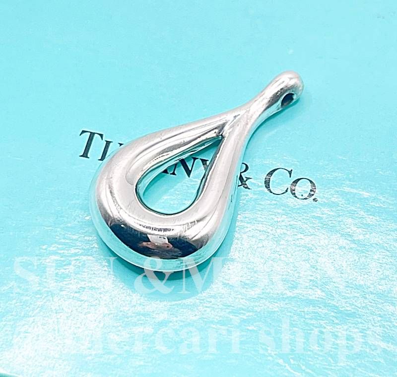 特大 Tiffany-Co. ティファニー ラージ オープンティアドロップ ネックレス ペンダント シルバー925 TJ 261-a 2