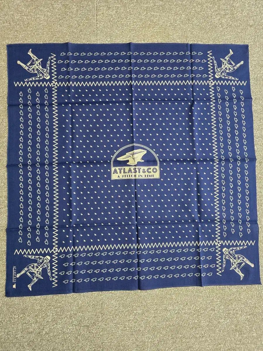TIMEWORN CLOTHING タイムウォーンクロージング At Last-Co アットラスト バンダナ ネイビー ATLAST ブッチャープロダクツ