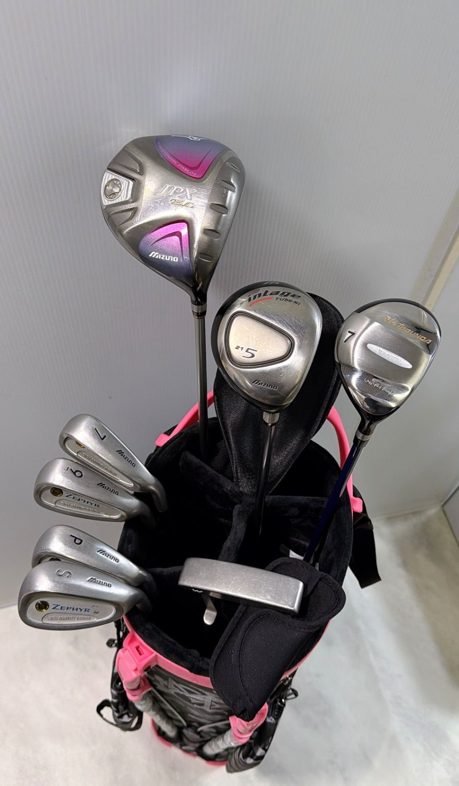 新品バック 新品グリップ 豪華8本セット MIZUNO レディースゴルフ