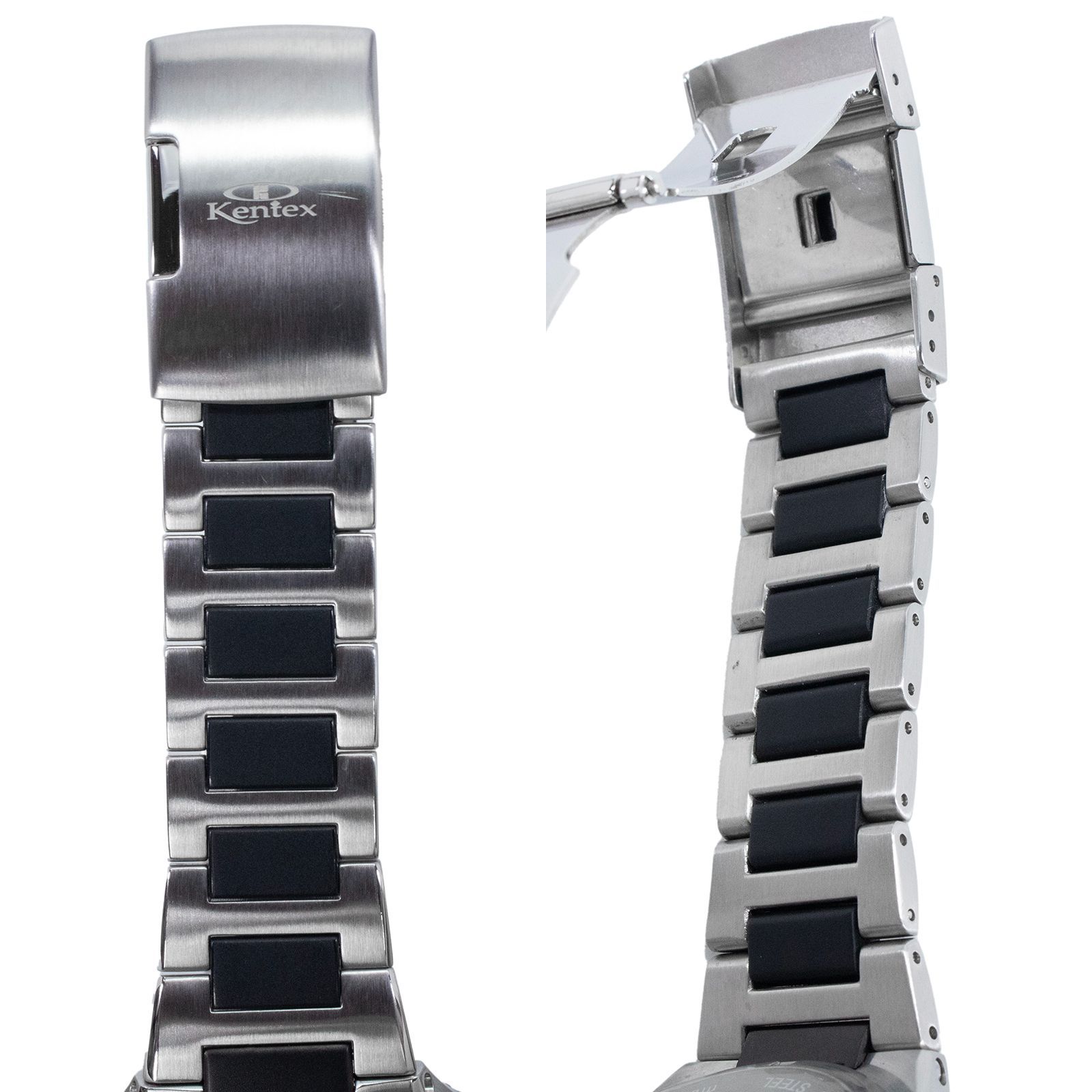  稼働品 ケンテックス 腕時計 クォーツ メンズ 500本 モデル クラフツマン S 526 M-05 黒 ブラック シルバー クロノグラフ カーボン 珍しい Y 2 K 00 ロゴ マーク メタルブレスレット ブランド Q 210 腕時計(クォーツ) 腕時計(アナログ)