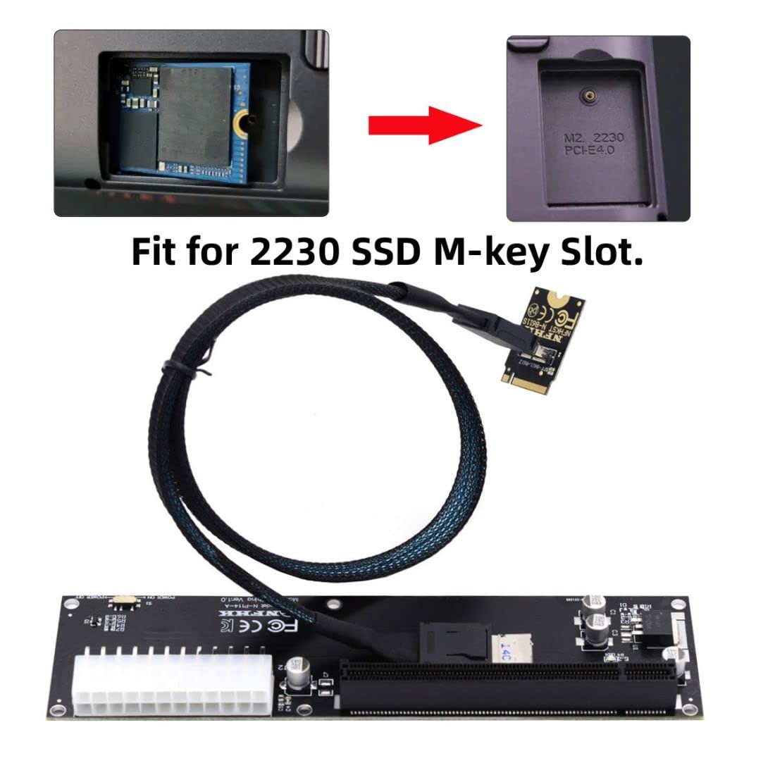 Chenyang Oculink SFF-8612 - PCI-E 3.0|4.0 M.2 M-Key to SFF-8611 ホストアダプター eGPU|GPD Win Max 2 外部グラフィックスカード-SSD用