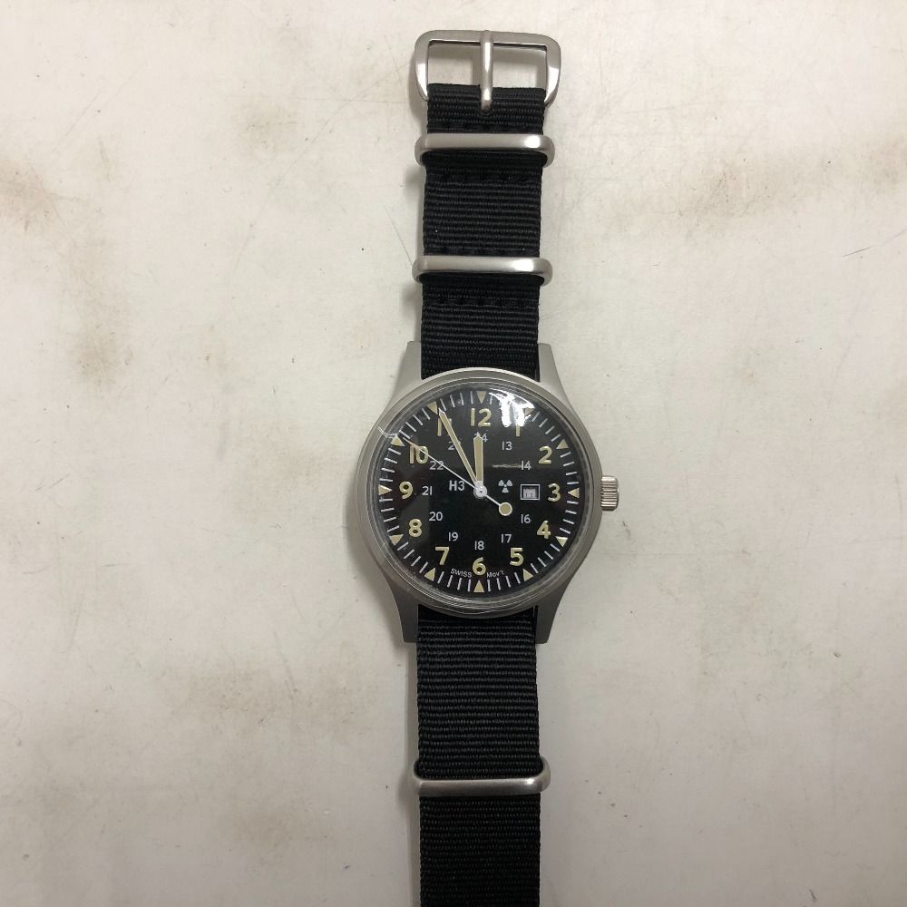 02 w 22190 NAVAL WATCH ナバルウォッチ 米軍ミリタリーウォッチ クオーツ時計 ブラック 中国製 メンズ 箱あり 腕時計 MIL-W-46374 B 品