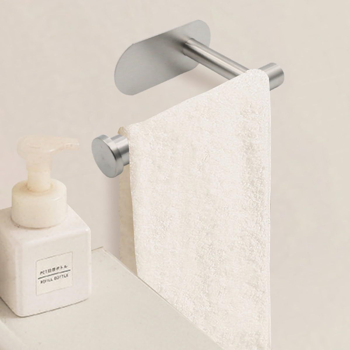 トイレットペーパーホルダー おしゃれ ペーパーホルダー トイレ ステンレス製自己粘着 穴あけ不要の便利なペーパーホルダー シルバー