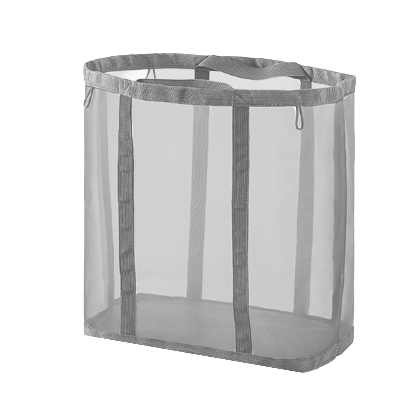 TOUFEIYUAN 折りたたみ 大容量 ランドリーバッグ 洗濯カゴ メッシュ 軽量 丈夫 洗濯物入れ プールバッグ おもちゃ収納 壁掛け 取っ手付き 家庭用 旅行用 グレー