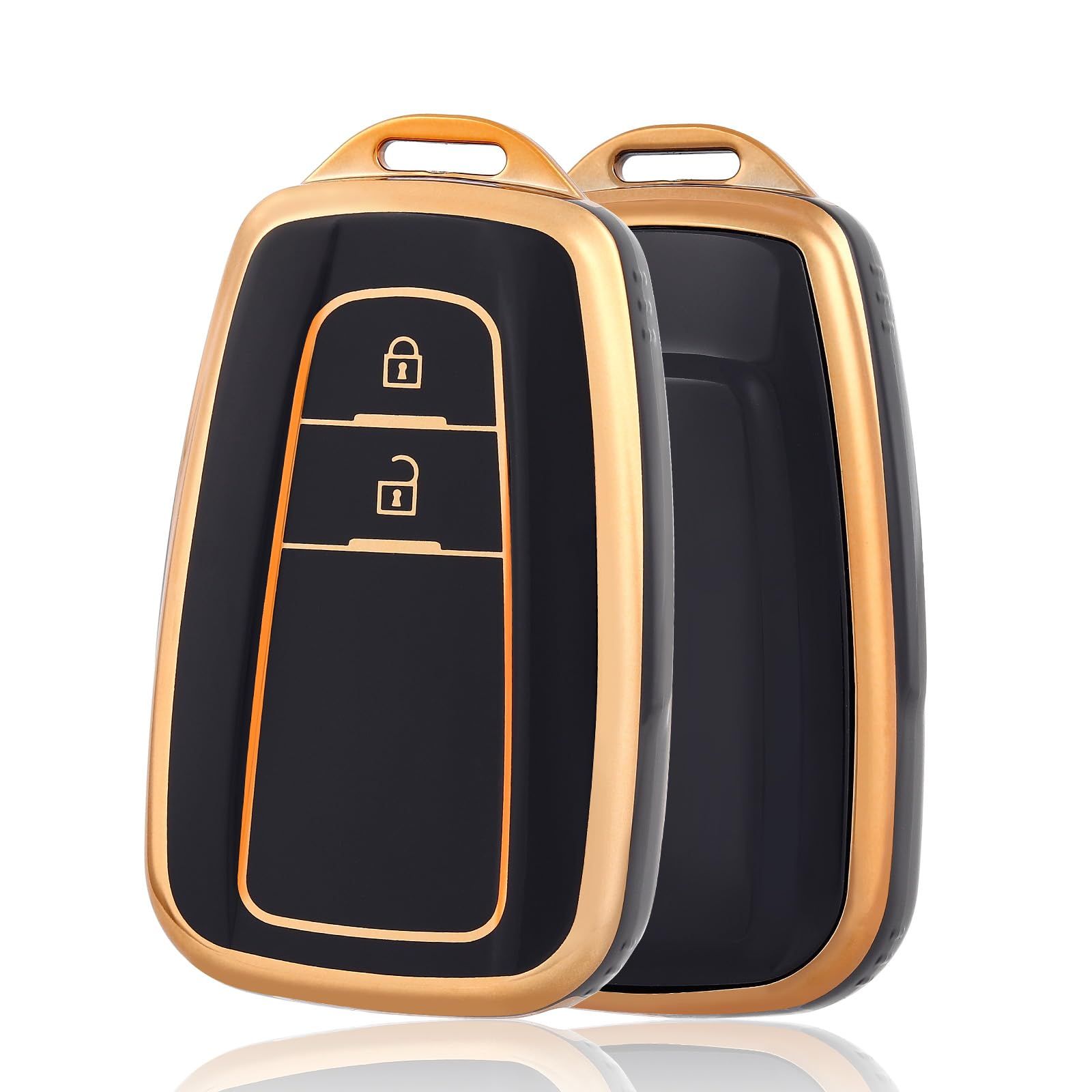 トヨタ用 スマート キーケース 適用 TOYOTA プリウス 50系 カムリ 70系 クラウン RAV 4 C-HR 新型カローラ 2ボタンキーカバー TPU 軽量 傷防止 落ちにく