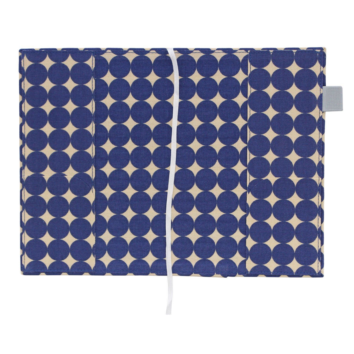 アムツムグ ブックカバー 新書 畳 ドット ネイビー A 02 25 00105