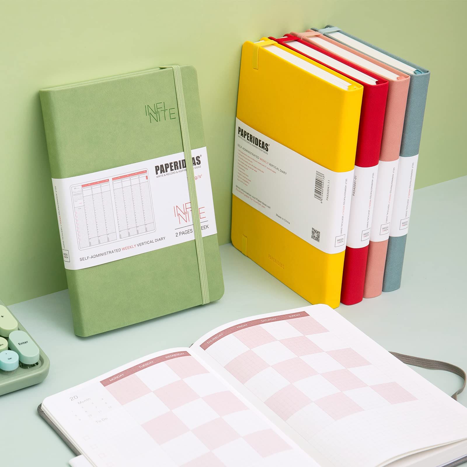 PAPERIDEAS 新型自分管理手帳 DIY自己記入式 週間バーチカルタイプ INFINITE A ハードカバー ブラック