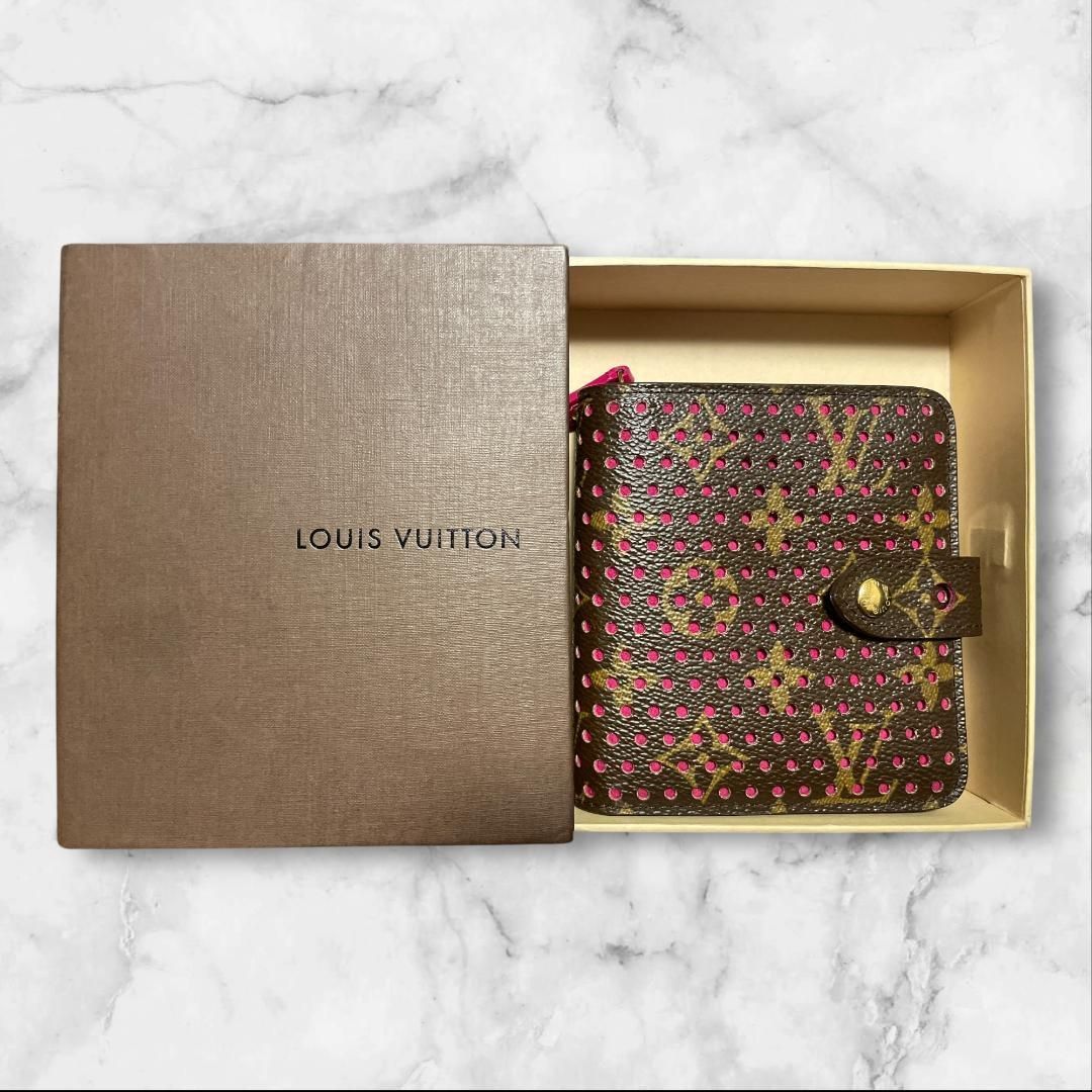 ルイヴィトン モノグラム ピンク ドット 二つ折り財布