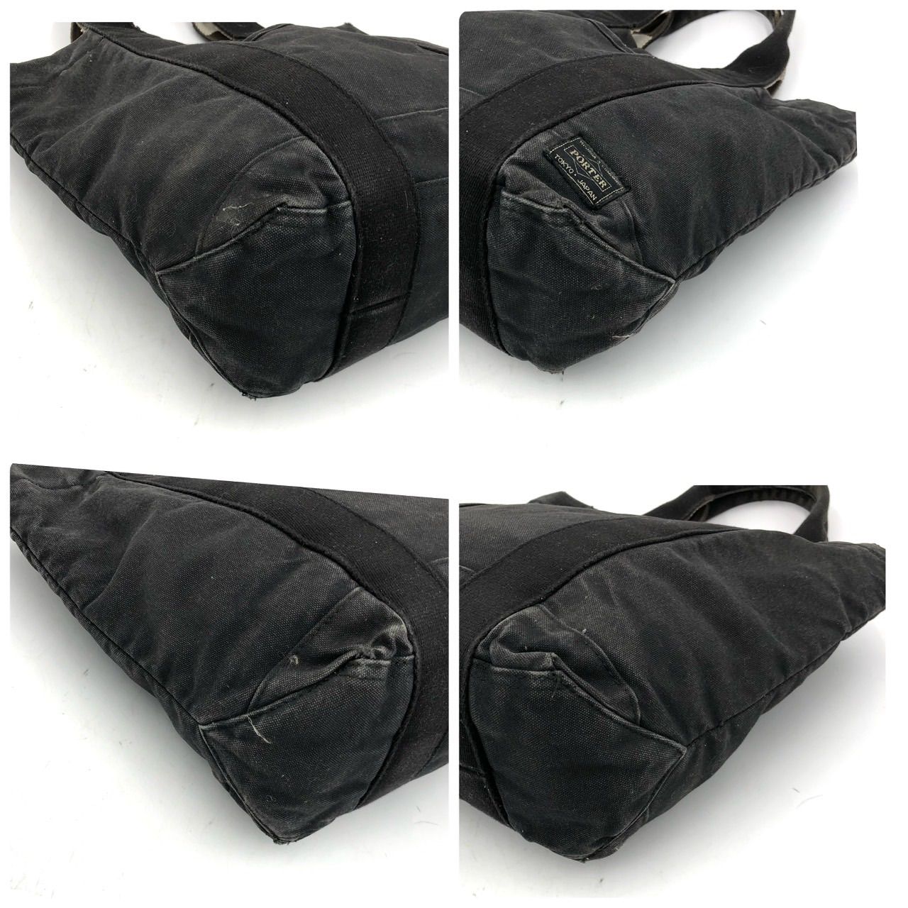 ポーター PORTER トートバッグ キャンバス ブラック 黒 コットン 鞄