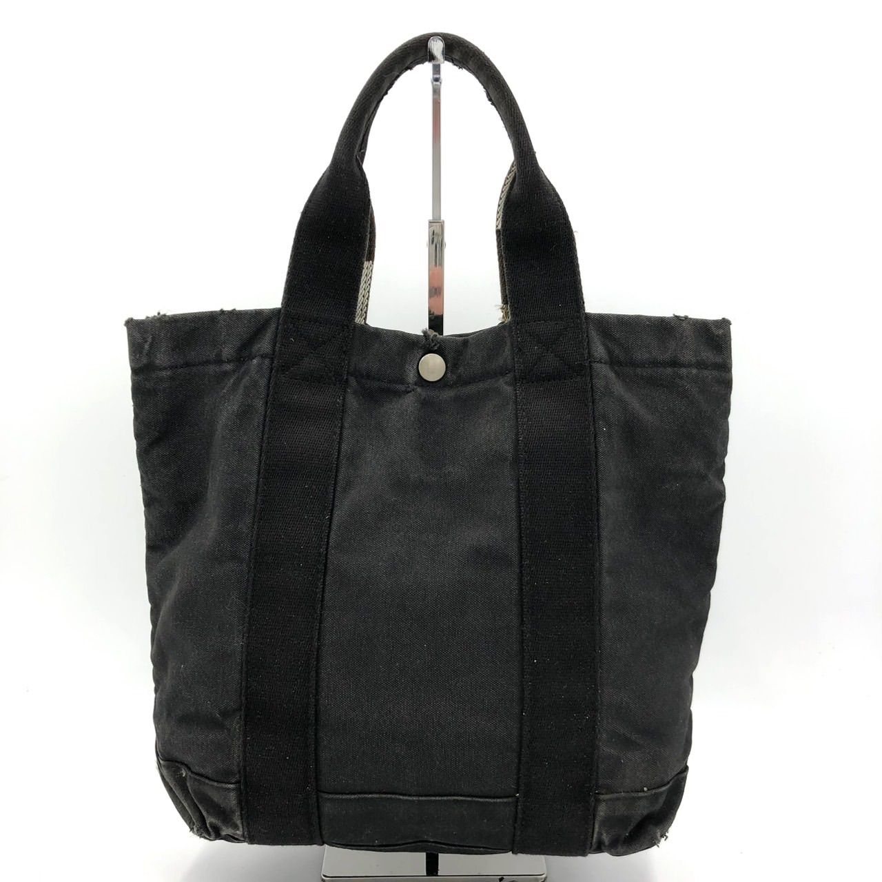 美品PORTER黒いキャンバス トートバッグ ロゴ付き ポーター PORTER トートバッグ キャンバス ブラック 黒 コットン 鞄