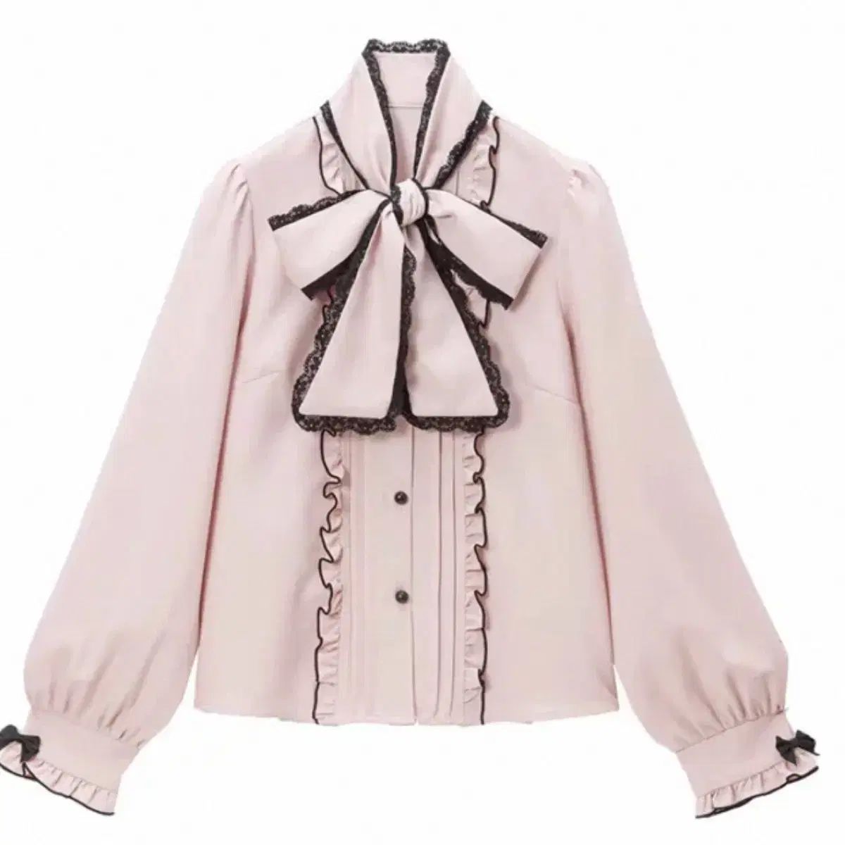 ディアマイラブ ディマ럽 レースリボンフリルブラウス 핑크