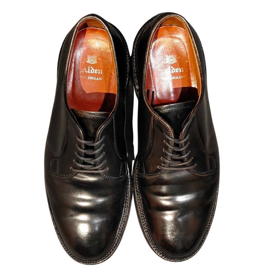  オールデン レザーシューズ プレーントゥ コードバン 9901 ブラック サイズUS 7 D Alden 約cm LA その他 ブーツ 革靴
