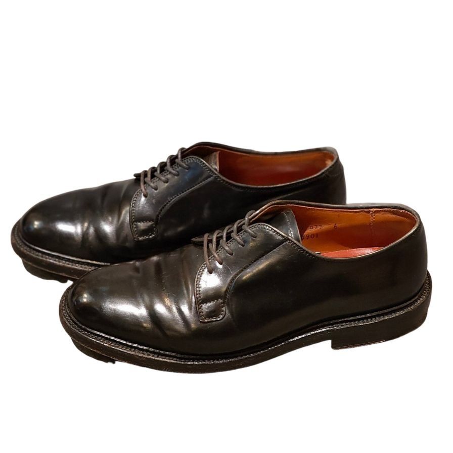 オールデン レザーシューズ プレーントゥ コードバン 9901 ブラック サイズUS 7 D Alden 約cm LA