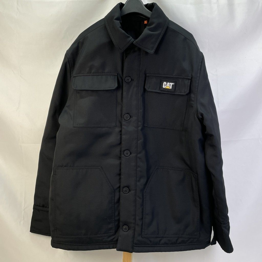 01 w-6012 HERON PRESTON ヘロン プレストン × Caterpillar キャタピラー CAT COACH JACKET ブラック サイズM ルーマニア製 アウター ポリエステル 品
