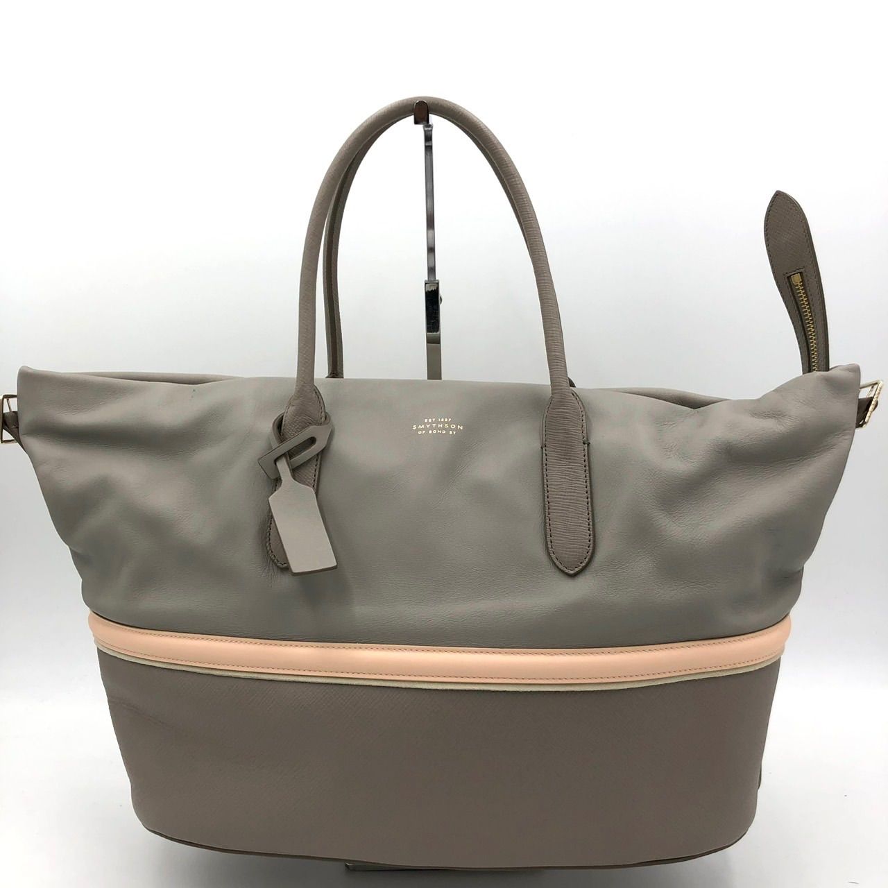 SMYTHSON スマイソン トートバッグ レザー グレー A4収納 大容量