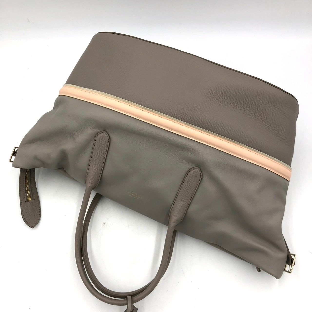 SMYTHSON スマイソン トートバッグ レザー グレー A4収納 大容量 