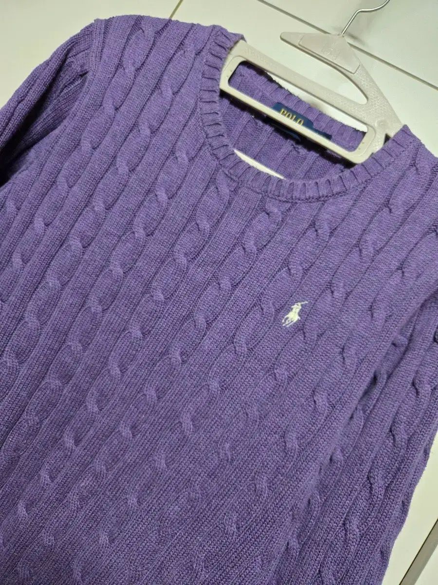 ポロラルフローレン レディース ケーブルニット ラベンダーカラー