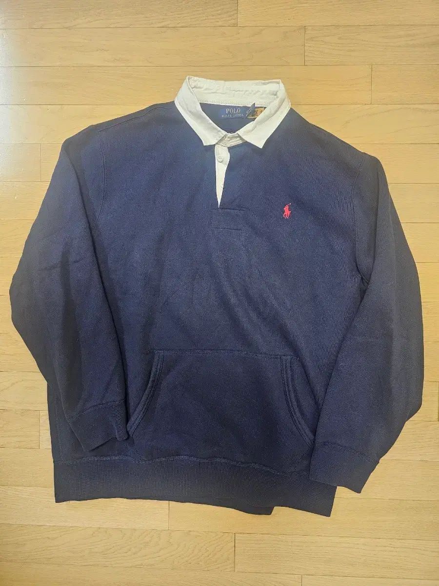 ポロラルフローレン 起毛 フード ラグビーシャツ XXL