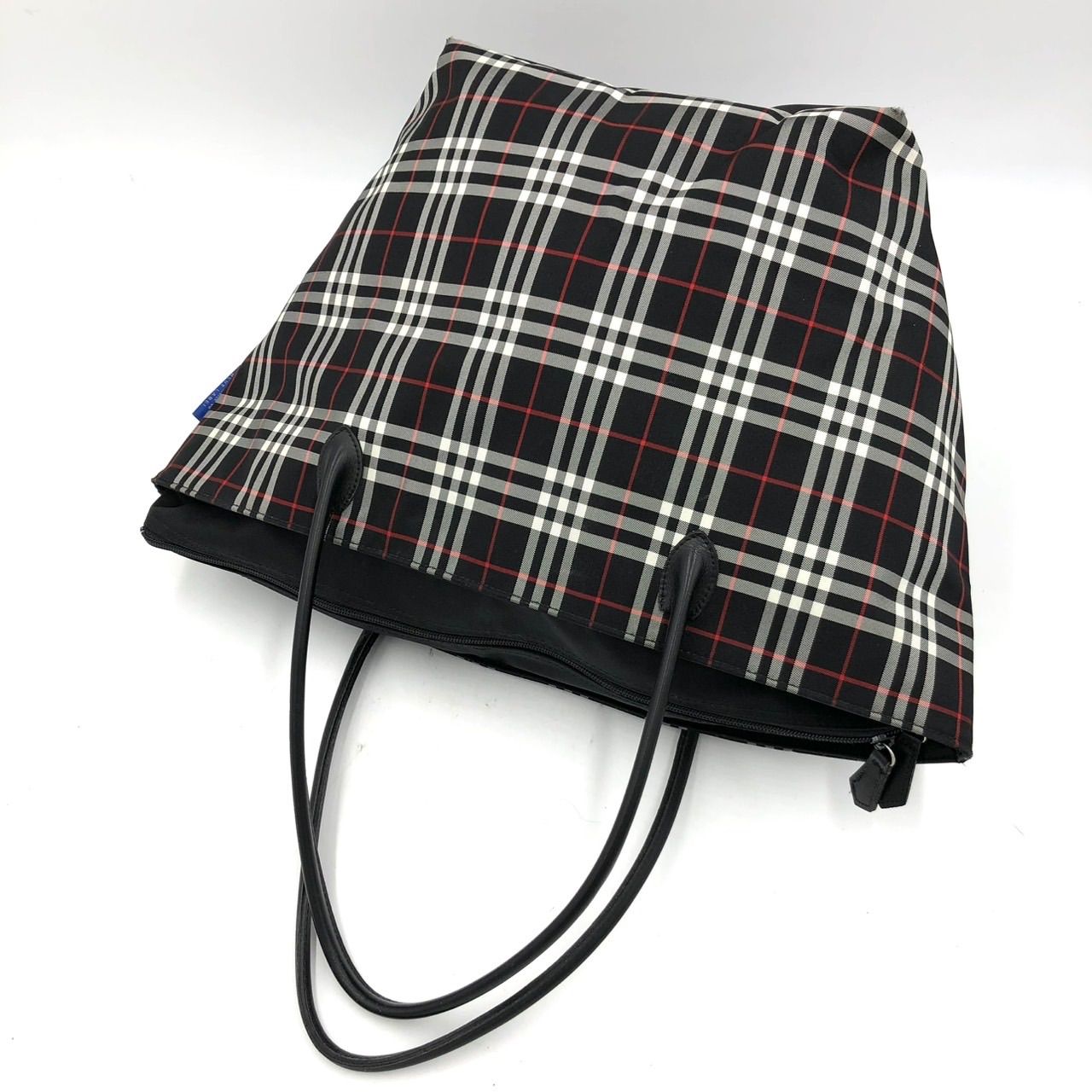 バーバリーズ ブルーレーベル トートバッグ ノバチェック 黒 肩掛け A4
