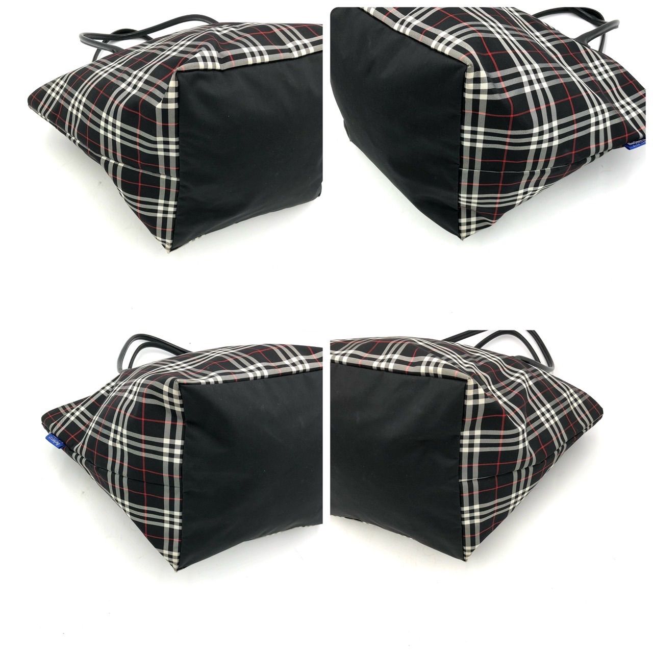 バーバリーズ ブルーレーベル トートバッグ ノバチェック 黒 肩掛け A4