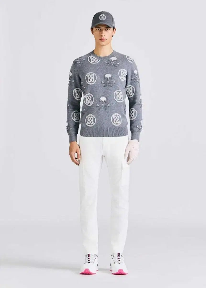 ジーフォア カシミア ジャカード クルーネック セーター