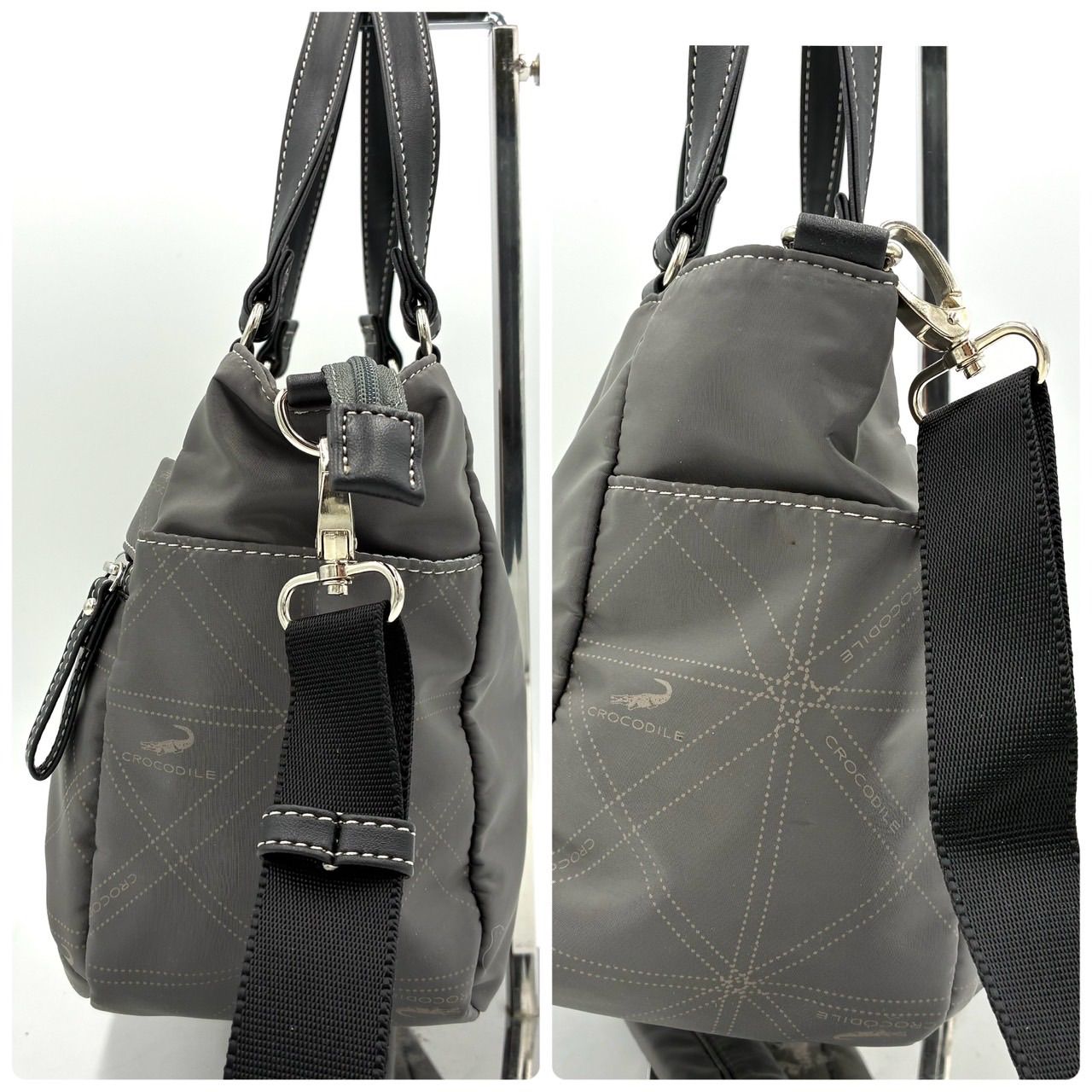 未使用に近い】クロコダイル 2way トートバッグ ショルダーバッグ