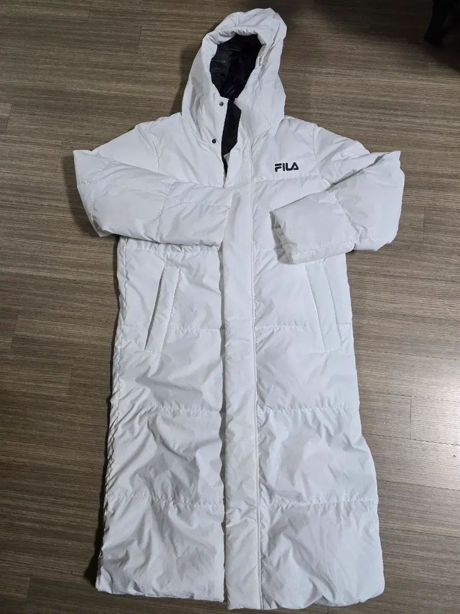 FILA フィラ 白 ダウンジャケット ロング丈 mサイズ