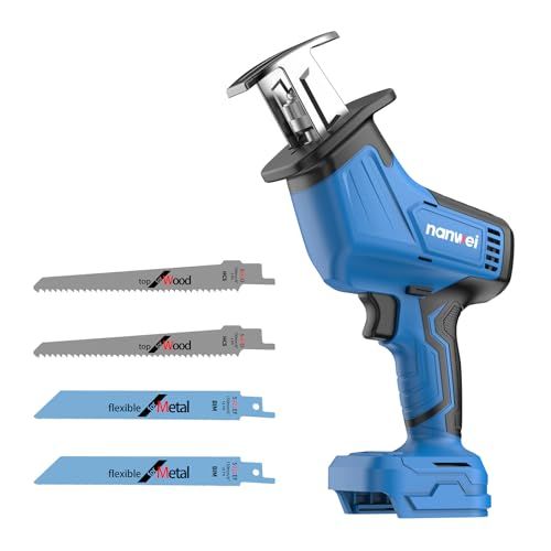 NANWEI 充電式レシプロソー マキタ18 Vバッテリー対応 電動ノコギリ ブラシレスモータ― 小型電動のこぎり コードレス ストローク長15 mm DIY 木材 金属などの切断 無段変速 安全ロック 本体のみ バッテリー 充電器別 d 25 b 74 bc