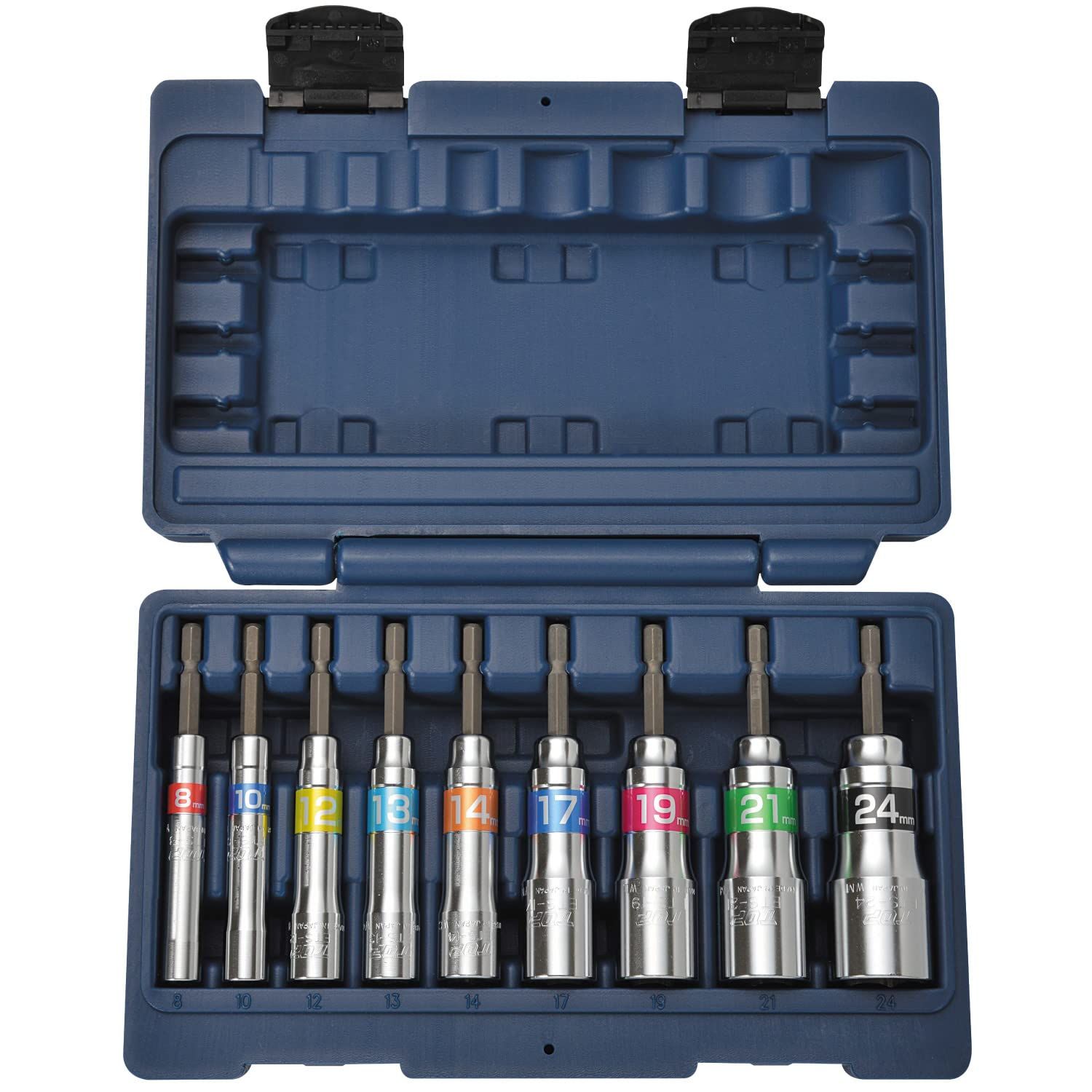 TOP 電動ドリル用 強軸 ソケットセット 40 V 36 18 対辺8~24 mm インパクト 土木 建築 工具 ETS-824 S 燕三条 日本製