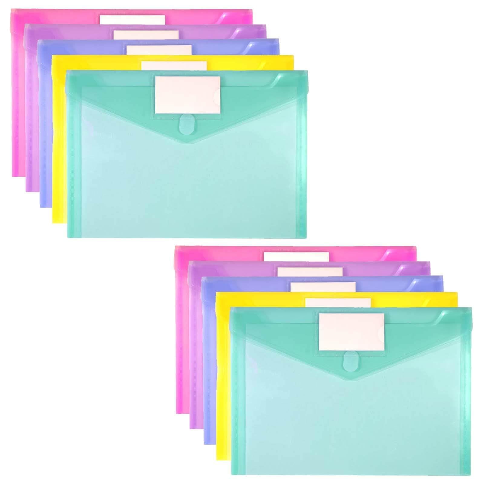 クリアホルダー 書類収納 セット マジックテープ式 横型 a 4 クリアポケット 防水 大容量 収納 学生 教師 オフィスワーカー用 書類整理 資料収納保護 タグポケット付き