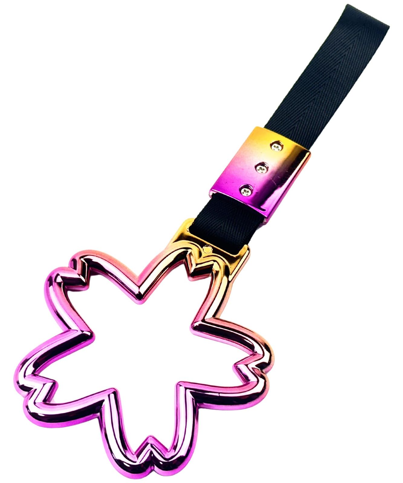 HTharros 車用 吊り革 さくら型 内装 アクセサリー 桜 レインボー 車内用 手すり 飾り ドレスアップ 街道 レーサー 助手席 虹色 サクラ