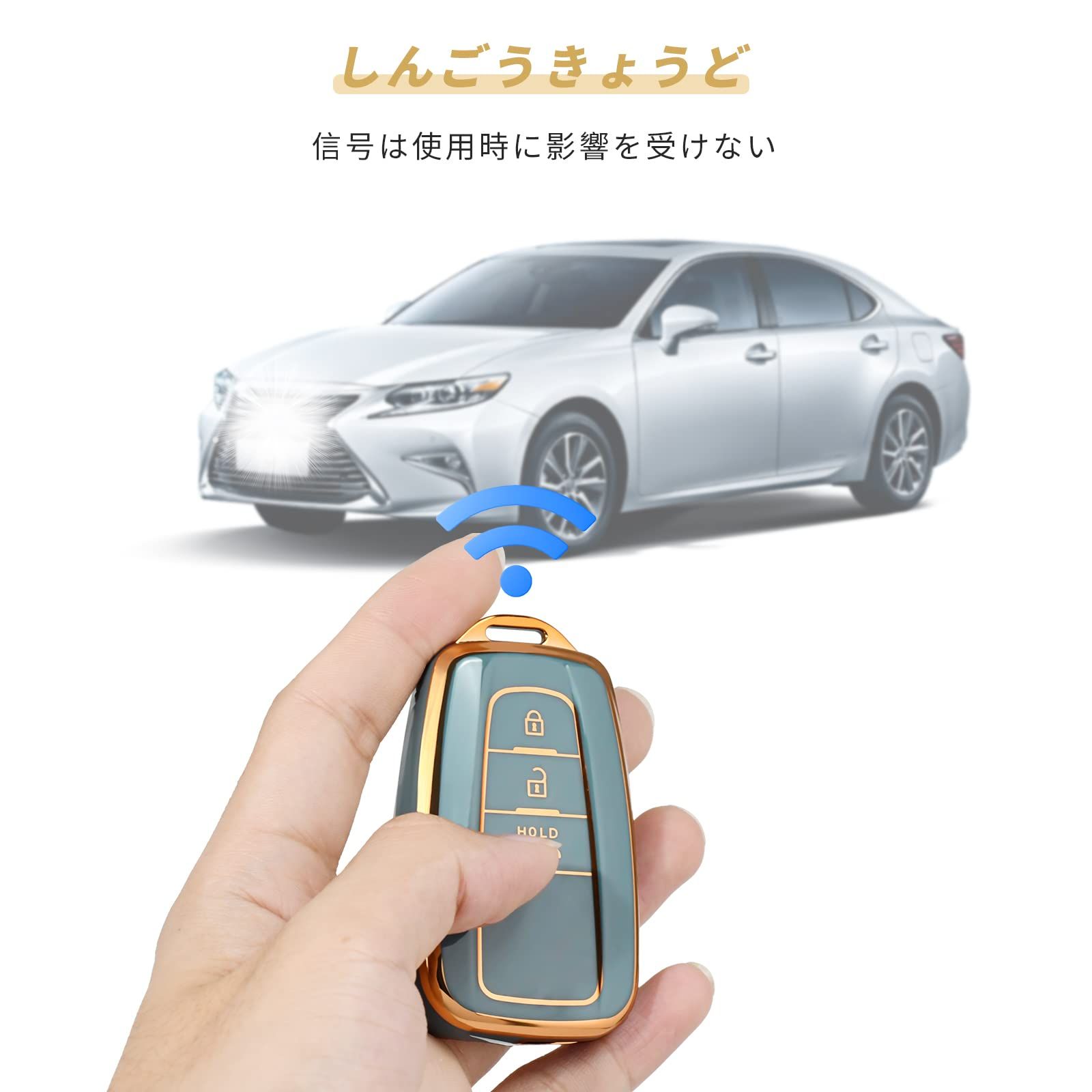  プリウス 70カムリ ラン スマート キーケース キーカバー キーホルダー TPU 360度フルプロテクション 傷 防止 ランドクルーザー プラド 150 後期 適用 3ボタン その他 文房具 事務用品