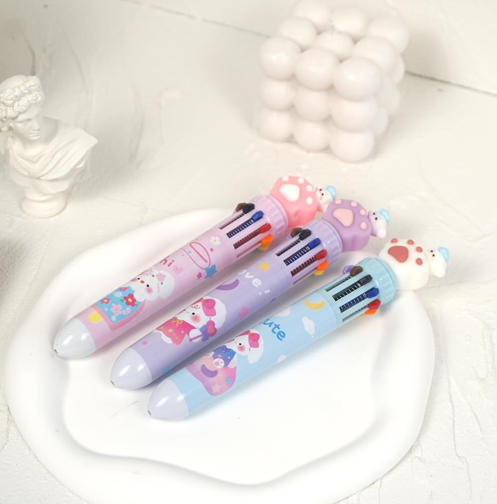 3本セット ボールペン 0 5 mm 動物 ネコ