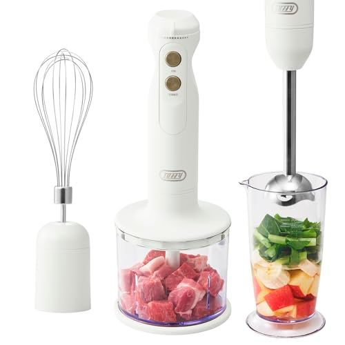 Toffy|トフィー ハンドブレンダー K-HBD 1 ブレンダー 泡だて器 チョッパー アタッチメント式 混ぜる 刻む 潰す 泡立てる 下ごしらえから仕上げまでこれ1台で パンナホワイト 7 f 0 e 83 5