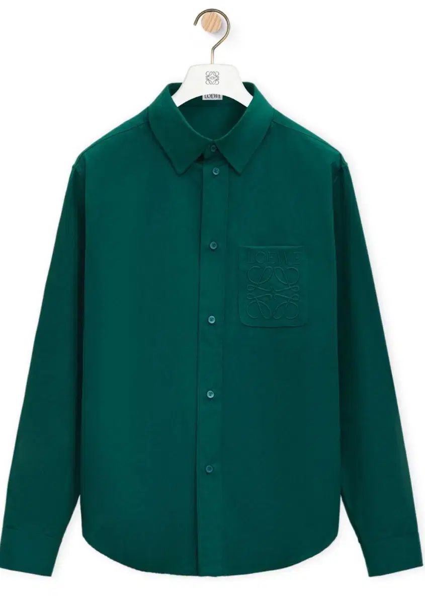 LOEWE アナグラム ロゴ ポケット シャツ DARK GREEN