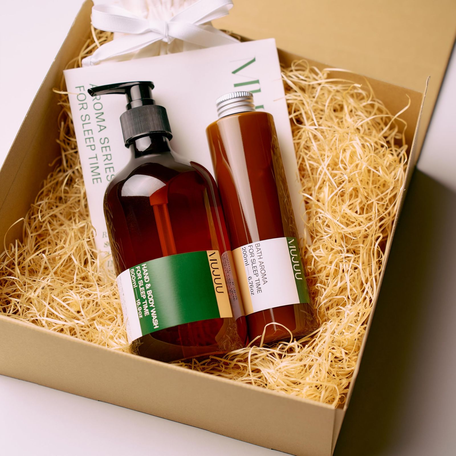 BATH CARE SET ムジュウ バスケアセット ギフトBOX入り 入浴剤 ボディソープ ハンドソープ 眠り専門ブランド 天然由来 睡眠 おしゃれ ベルガモット ゼラニウム フランキンセンス 女性 男性 メンズ