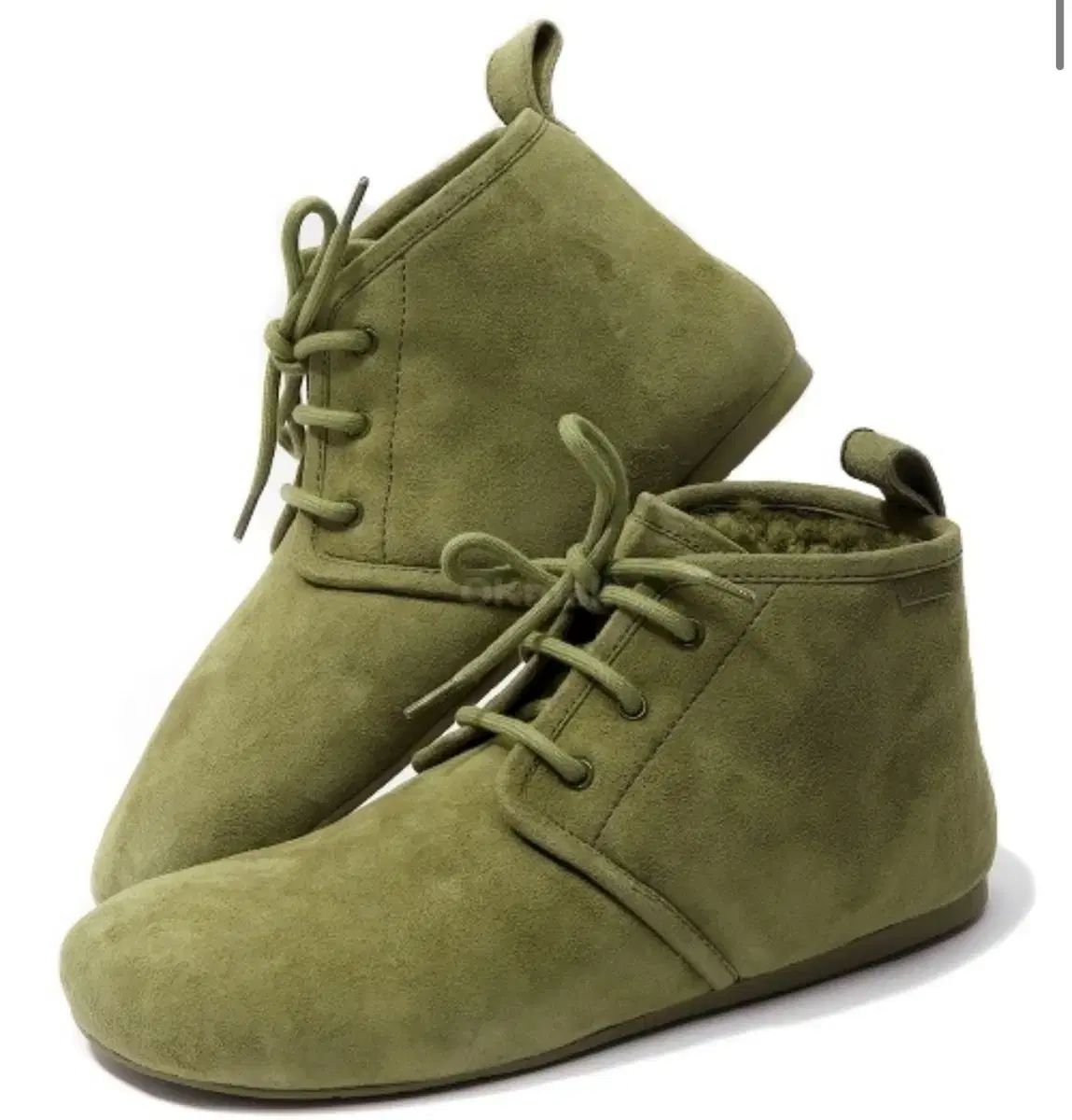 LOEWE ロエベ シアリング レースアップ アグ ブーツ カーキ