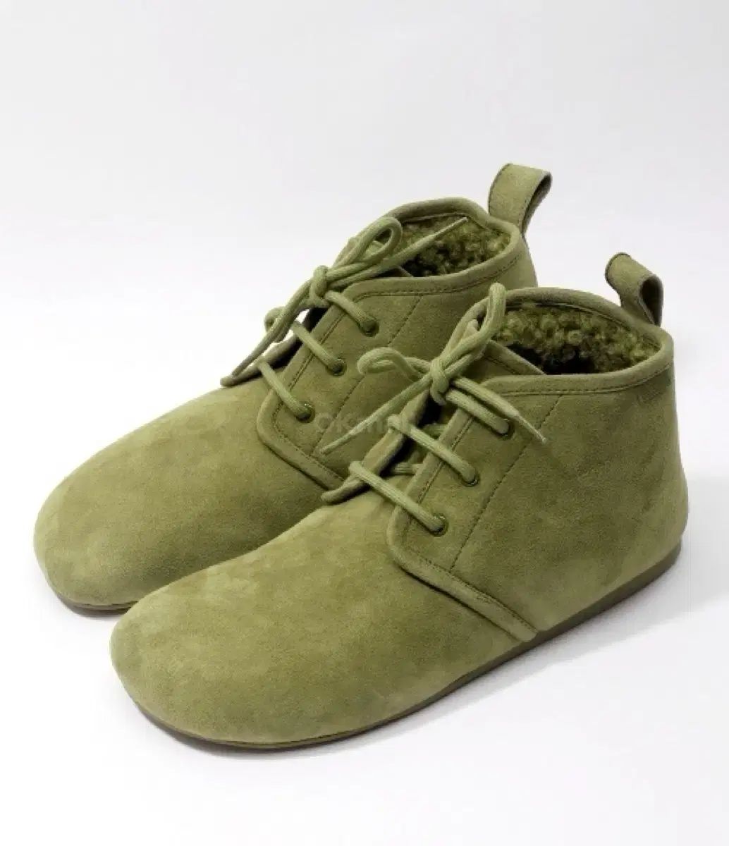 LOEWE ロエベ シアリング レースアップ アグ ブーツ カーキ