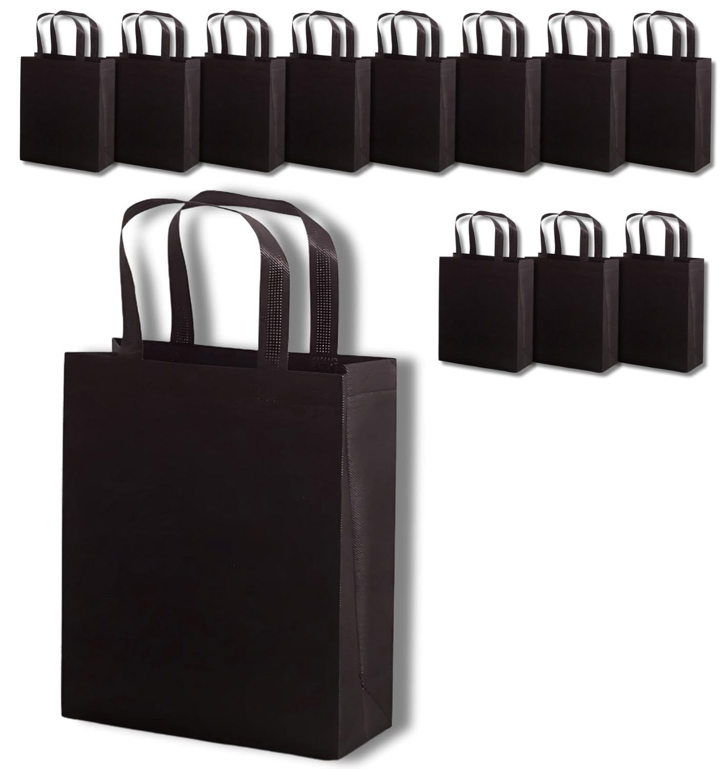 不織布 手提げ袋 黒 セット 縦型 横型 ラッピング袋 ギフト プレゼント 袋 ブラック